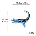 Blue plesiosaur dinosaur embroidered patch for DIY clothing decoration, 11.3cm x 10.2cm - Blue Tone Plesiosaur Style (GZ-4721)