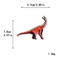Orange and pink dinosaur embroidery patch, long neck brachiosaurus DIY iron-on sticker - Pink Brachiosaurus Style (GZ-4724)