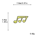 Yellow embroidered music note patch with dimensions 7.8cm by 3.8cm for clothing repair - Golden Yellow Note Style (GZ-2714)