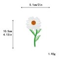 Geborduurde madeliefje bloemenpatch met witte bloemblaadjes van 10,5cm x 5,1cm - Madeliefje met Stengel Stijl (10987)