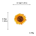 Geborduurde zonnebloem patch in geel en oranje, 4,1x3,9 cm voor DIY naaiwerk decoratie - Zonnebloem Stijl (10975)