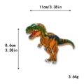 T-Rex dinosaur embroidery patch in orange and blue with 11cm length dimensions - Tricolor Patchwork T-Rex Style (GZ-4730)