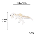 Embroidered dinosaur skeleton patch measuring 12.2cm by 6.6cm for DIY apparel decoration - White Dinosaur Skeleton Style (GZ-4730-A)