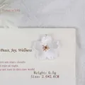 White cherry blossom embroidered patch 2.6cm DIY floral applique for clothing - White (GZ-4475)