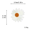 Witte madeliefje geborduurde strijkapplicatie voor DIY kleding en tas decoratie - Madeliefje Stijl (10980)
