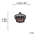 Patch ricamata a forma di corona dorata, 6.3x5.8cm per decorazione abbigliamento - Stile Corona Accentuato in Bronzo Base Nera (GZ2010)