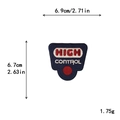 Écusson brodé bleu marine High Control pour réparation de vêtements bricolage 6,9x6,7cm - Style HighControl Bleu (GZ-3167)