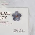Grey cherry blossom embroidery patch with gold stamens for DIY clothing 2.6x2.6cm - Gray (GZ-4474)