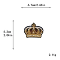 Toppa ricamata a corona dorata da 6,7 cm x 5,2 cm per decorazioni di abbigliamento fai da te - Stile Dettaglio Interno Oro Bianco Rosso (GZ2004)