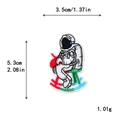 Embroidered astronaut on rocking horse patch for DIY clothing decor 3.5x5.3cm - Astronaut On Rocking Horse Style (10912)