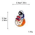 Embroidered astronaut patch sitting on an orange moon for DIY clothing decoration - Astronaut Sitting On Orange Planet Style (10906)