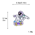 Embroidered astronaut on skateboard patch with 5.5cm width and 5.1cm height - Astronaut On Purple Skateboard Style (10907)