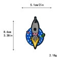 Cartoon rocket astronaut embroidered patch for clothes measuring 8.6cm x 5.1cm - Rocket Launch Scene Round Patch (10916)