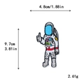 Astronaut iron-on patch with thumbs-up pose, 4.8x9.7cm colorful embroidered DIY badge - Astronaut Thumbs Up Style (10898)