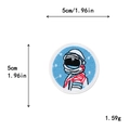 Embroidered astronaut patch with scarf and snow, 5cm diameter iron-on DIY badge - Round Astronaut Head Badge Style (10896)
