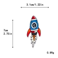 Cartoon rocket embroidered patch for clothing with red and blue stitching 3.1x7cm - Small Cartoon Rocket Style (10893)