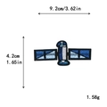 Blue satellite embroidered patch for DIY clothing repair with 9.2cm length dimension - Blue Black White Satellite Style (10913)