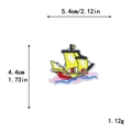 Embroidered sailboat patch in yellow, blue, and red colors measuring 5.4cm by 4.4cm - Yellow Blue Red Sailboat Style (GZ-4151)
