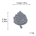 Ασημένιο κεντητό επίραμμα φύλλου 4,6x5,9cm για DIY διακόσμηση ρούχων και κατασκευών - Στυλ Ανοιχτό γκρι Φύλλου (11327)