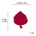Σκούρο κόκκινο κεντημένο φύλλο patch για ράψιμο DIY, διάσταση 4,6cm x 5,9cm - Στυλ Σκούρου Κόκκινου Πλατύφυλλου (11326)