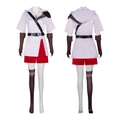 Cosplay-set voor Jiu Yue met roze top met capuchon en rode korte broek voor anime-fans - S / Roze en Rood (Jiu Yue Stijl)