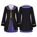 Cosplay Zauberer-Uniform Set mit schwarz-lila Jacke und Faltenrock für Spica - S / Jacke, Hemd, Rock, Schleife, Socken