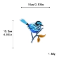 Blauer Pailletten-Vogel Bestickt Aufnäher mit orangefarbenen Blättern für Kleidung - Blauer Vogel Design (10415)