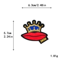 Patch ricamata con labbra e corona d'oro per decorazione vestiti fai da te 6.3x5.7cm - Stile Labbra Rosse Corona 2656 (11554)