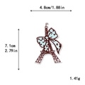 Eiffelturm Stickerei Aufnäher mit blauer Schleife 4,8x7,1cm für DIY Kleidung Deko - Turmschleifen-Stil (11121)