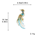Blue and green peacock sequin embroidery patch for clothing, 6.5cm by 14.1cm size - Golden Phoenix Style (10416)