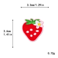 Toppa ricamata a fragola rossa con foglie verdi e dimensioni per decorazioni fai-da-te - Fiore di Fragola Piccolo (11441)