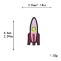 Pink rocket embroidered patch with size dimensions 6.6cm height and 2.9cm width - Rocket (GZ-921)