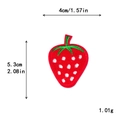 Red strawberry fruit embroidery patch with green leaf for DIY clothing decor 4x5.3cm - Strawberry Style (11435)