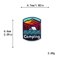 Embroidered camping patch featuring mountain scenery and tent for DIY clothing decor - Camping Tent Style (11707)