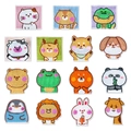 Set di 15 toppe ricamate con animali colorati per decorazione fai-da-te di vestiti - Collezione Animali Gruppo Completo (10077-10091)