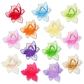 Lot de 12 écussons brodés de fleurs de lotus colorées pour décoration de sacs et habits - Collection Lotus