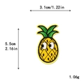 DIY cartoon pineapple embroidered patch for clothes with 5.5cm height and yellow finish - Big Eyes Expression Pineapple Style (11464)