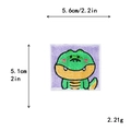 Toppa ricamata a forma di coccodrillo verde per fai-da-te, misura 5,6 cm x 5,1 cm - Coccodrillo dei Cartoni Animati Sfondo Viola (10079)