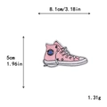 Toppa ricamata per sneaker alta rosa con dimensioni per decorazione abbigliamento fai-da-te - Scarpa di Tela Rosa (GZ-929)