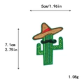 Parche bordado de cactus con sombrero y bigote para decoración de ropa y accesorios DIY - Estilo Cactus Sombrero Bigote (10574)
