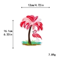 Pink flamingo and palm tree embroidered patch DIY badge, 12cm x 16.1cm size - Flamingo and Coconut Tree Scene (GZ-1324)