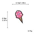 Toppa ricamata a forma di cono gelato rosa applique decorativa fai da te per vestiti - Gelato (GZ-919)