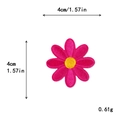 Pink daisy floral embroidered patch for clothing DIY decoration 4cm size detail - Deep Pink Daisy (10864)