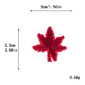 Red maple leaf embroidery patch for DIY clothing, size 5cm by 5.3cm shown on white background - Red Maple Leaf (10872)