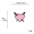 Patch ricamata a cuore rosa con spada e freccia, applicazione per cucito DIY 5,5x5cm - Cuore con Freccia (GZ-924)