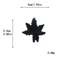 Black maple leaf embroidery patch measuring 5.3cm x 5cm for DIY apparel and bags - Black Maple Leaf (10873)