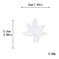 White maple leaf embroidered patch for DIY clothing repair 5.3x5cm 1.96x2.08in - White Maple Leaf (10876)