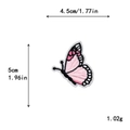 Toppa ricamata a farfalla rosa e bianca decorazione fai da te, misura 4,5cm x 5cm cucito - Farfalla Rosa e Bianca (GZ-922)