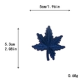 Navy blue maple leaf embroidery patch with 5x5.3cm dimensions for DIY clothing décor - Deep Blue Maple Leaf (10867)
