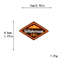 Brown diamond-shaped Wilderness patch with orange mountain embroidery for DIY camping gear - Wilderness Rhombus Style (11712)